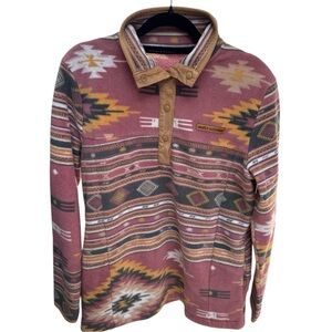 Simply Southern Sm/Med Southwestern Aztec Fleece Pullover